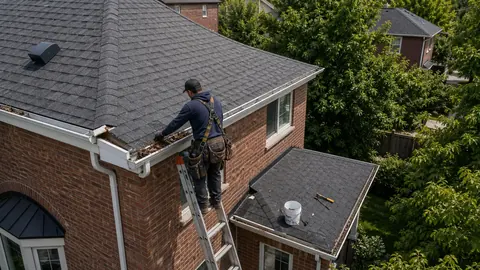 gutter repair work by Roofers Toronto