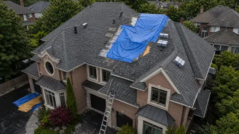roofing work background